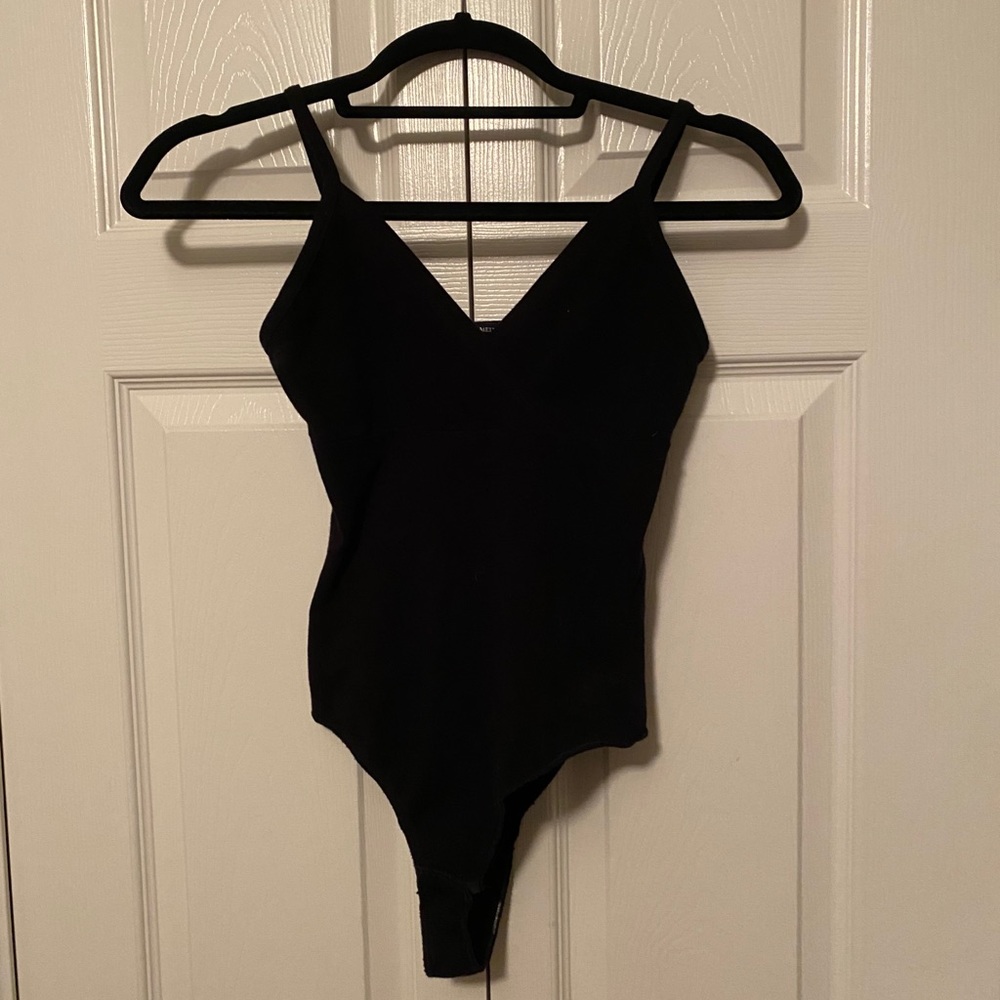 Black v neck bodysuit